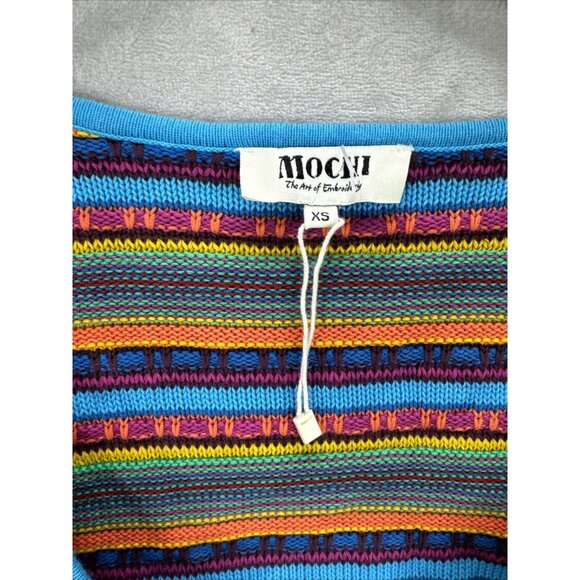 All Things Mochi Lana Wrap Top in Multi Rainbow Crop Sweater Knit Size XS - Picture 6 of 12